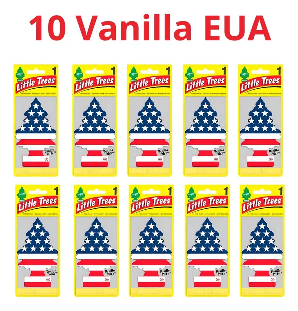 Aromatizador Ambientes Carro Vanilla Little Trees Papel Kit com 10