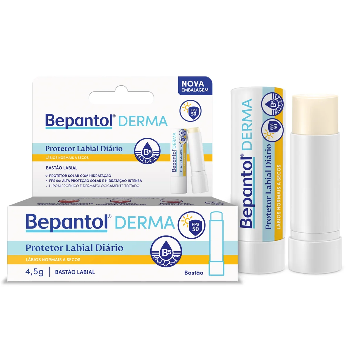 Bepantol Derma Protetor Labial Hidratante Diário FPS50 4,5g