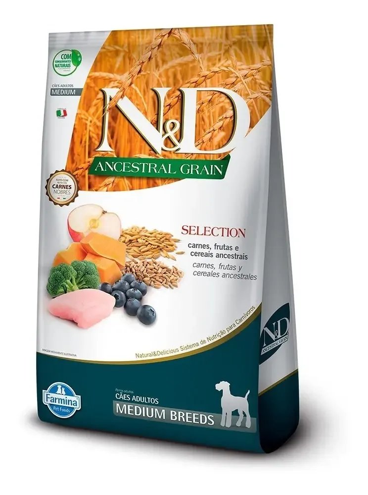 Ração N&d Ancestral Selection Cães Adultos Médio - 15kg