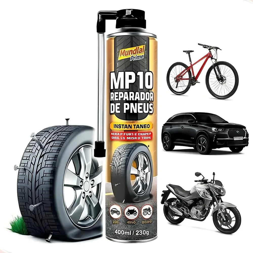 Reparador De Pneu Furado Spray Instantâneo Mp10 400ml