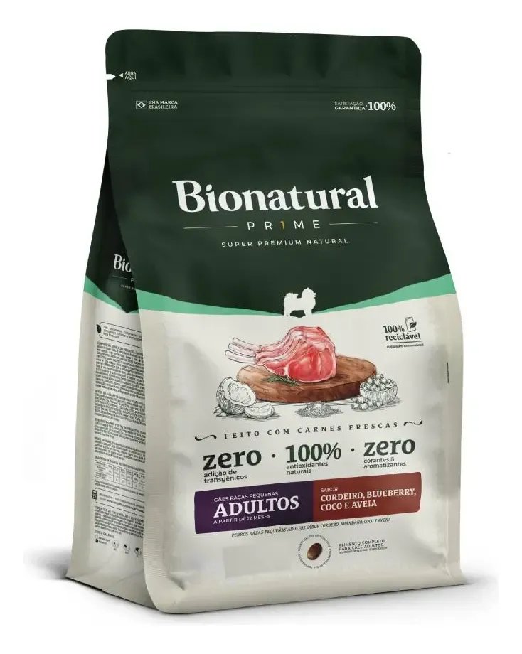 Ração Seca Super Premium Cão Adulto Raças Pequenas Cordeiro Blueberry 10,1kg