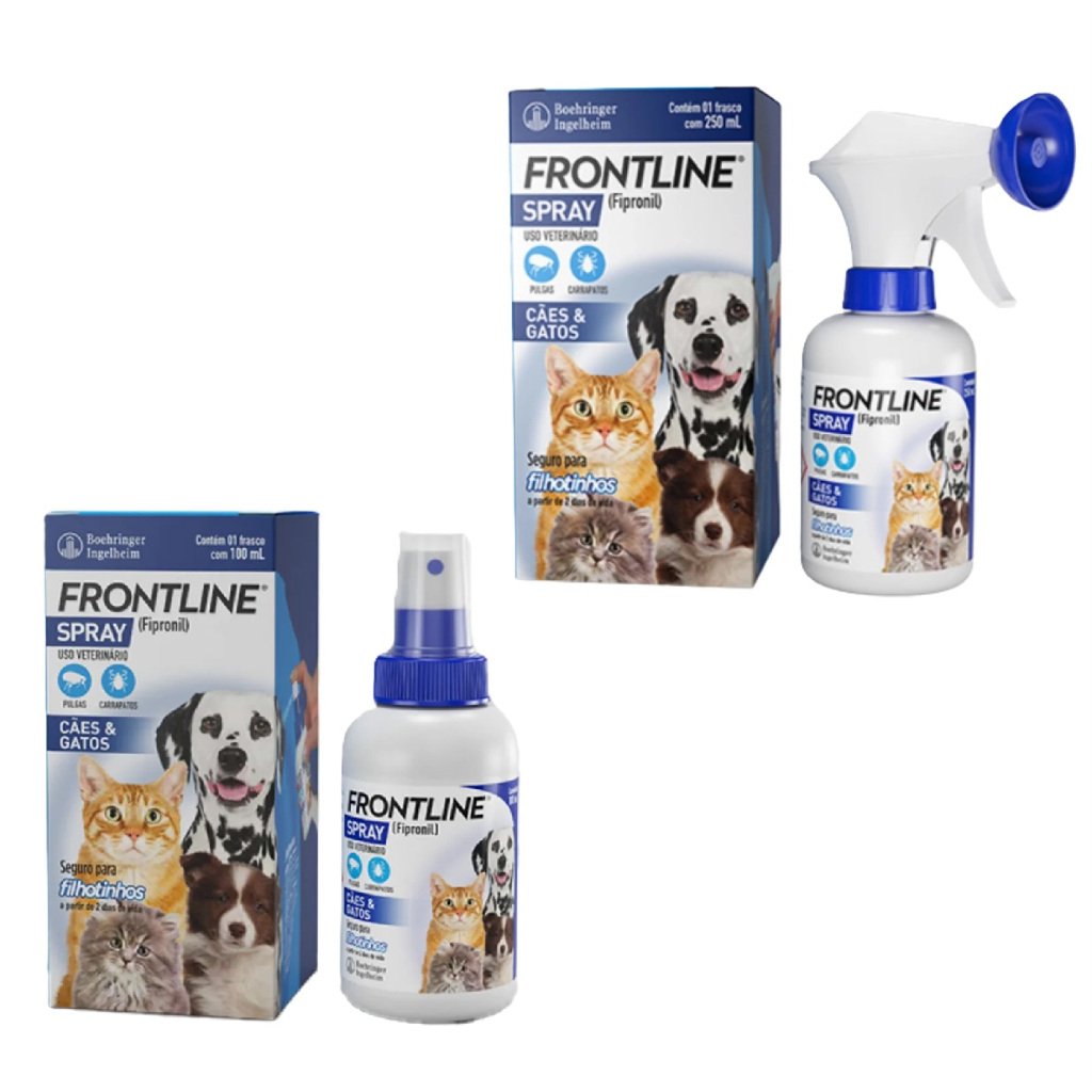 Frontline Spray Antipulgas e Carrapatos para Cães e Gatos