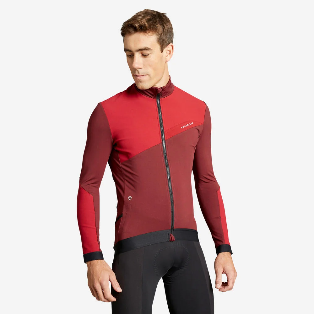 Casaco Masculino de Ciclismo Meia-estação MTB Rockrider Vermelho