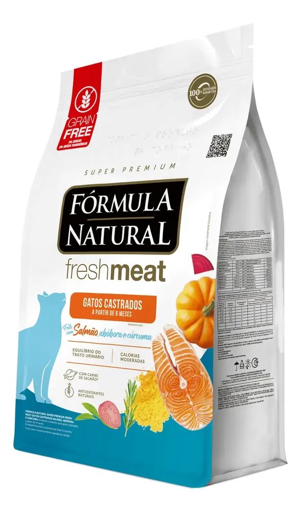 Ração Seca Fórmula Natural Gatos Castrados Adultos Salmão 10 Kg