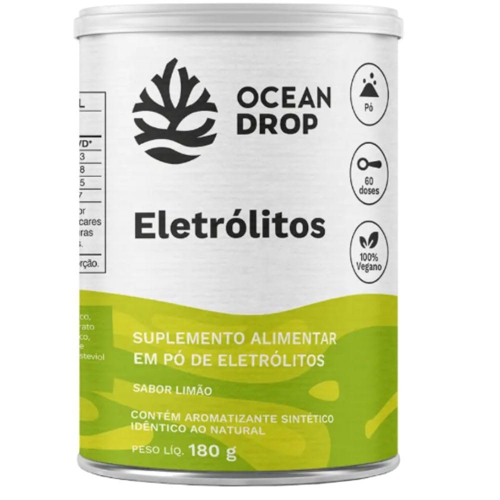 Eletrólitos em Pó Limão 100% Vegano (180g) - Ocean Drop