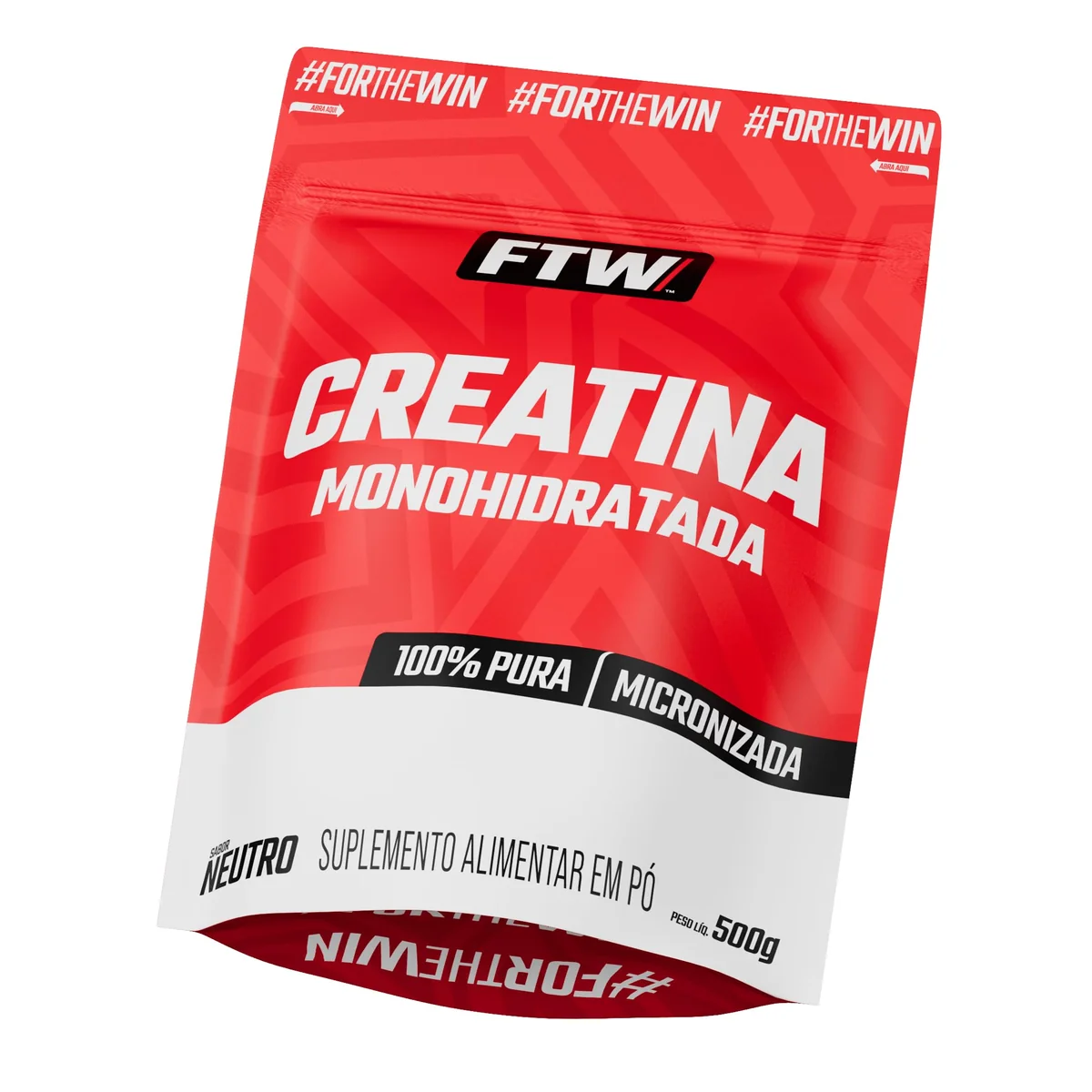 Creatina Pura 500G Refil Monohidratada FTW - Sem sabor Explosão de Energia, Força e Resistência - Absorção Rápida para Ganho de Massa e Performance