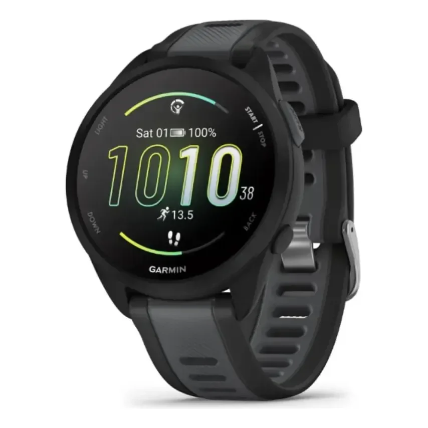 Smartwatch Relógio Garmin Forerunner 165 43mm Preto Mesh Cinza