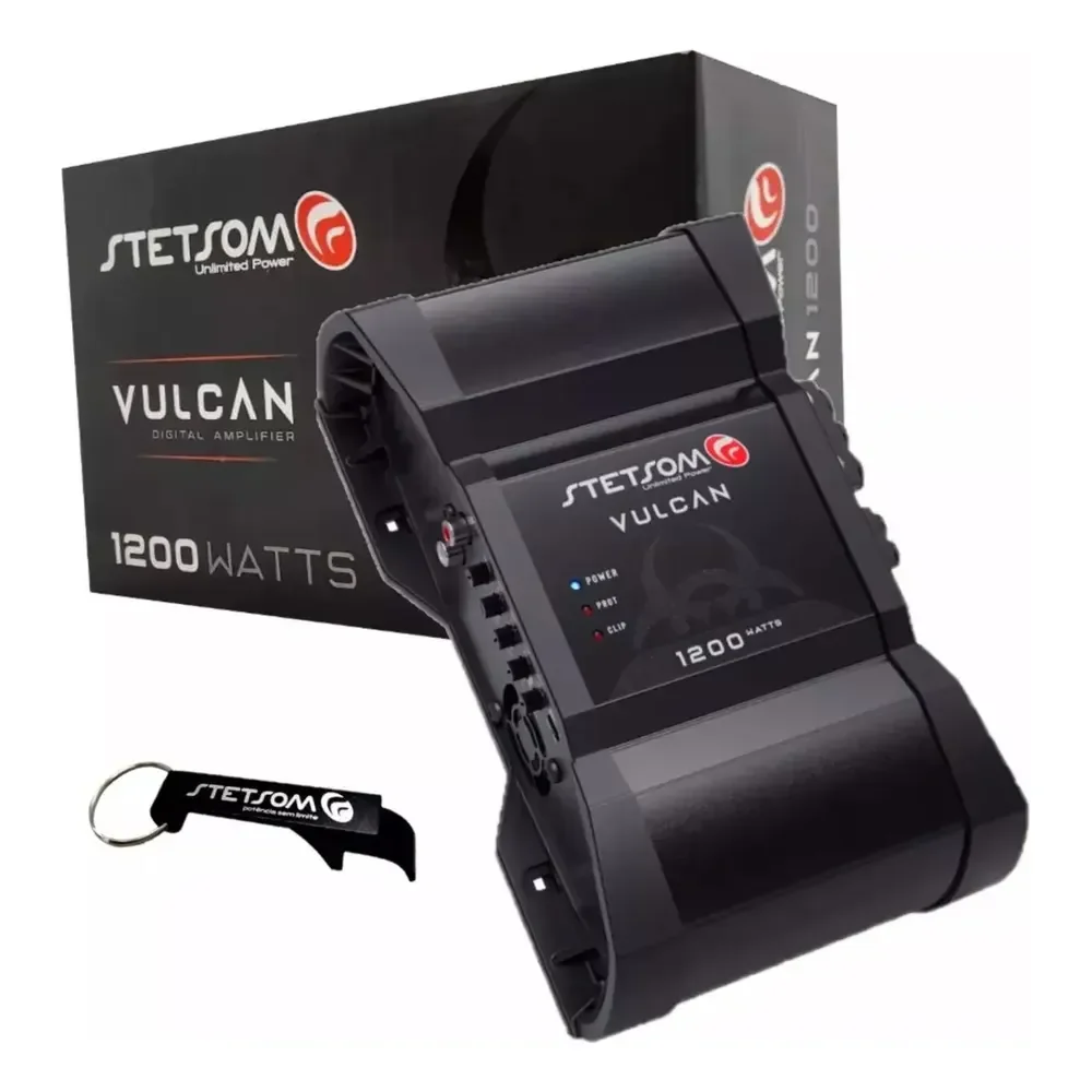 Modulo Vulcan 1200w Stetsom 1 Canal 2 Ohms Amplificador Novo Preto
