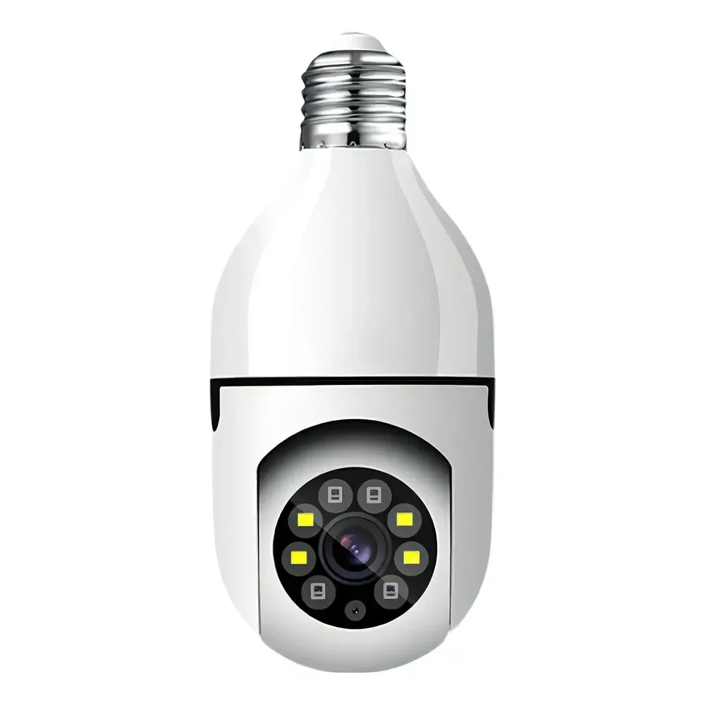 Câmera De Segurança Lâmpada Techfun Wi-fi Ptz 1080p Com Visão Noturna E Áudio Duplo Branco