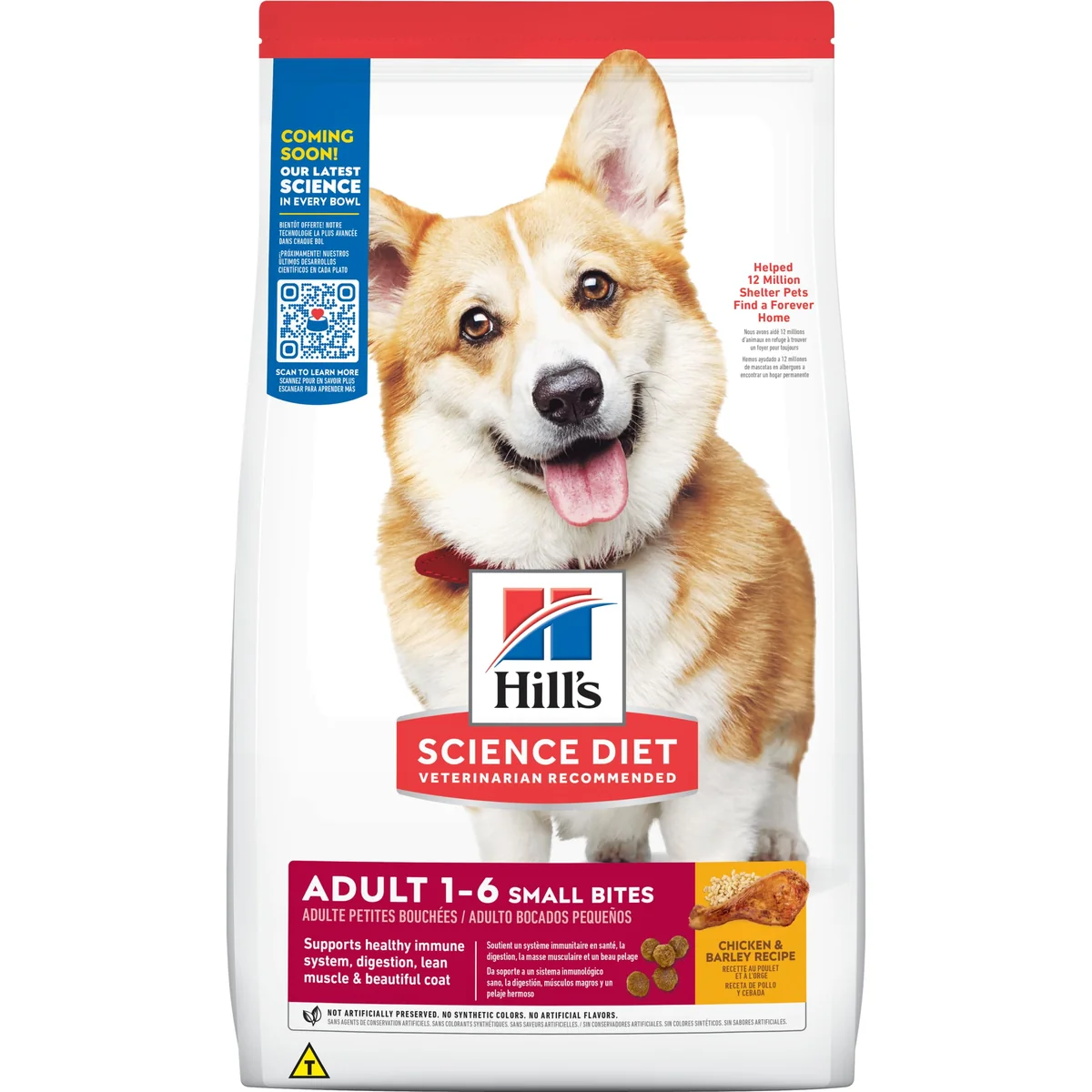 Ração Hill's Science Diet pedaços pequenos para cães adultos sabor frango - 6.8kg
