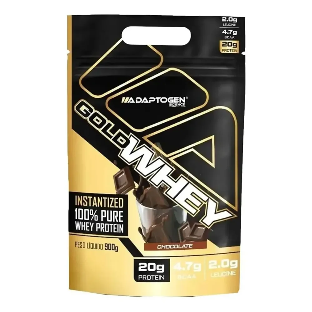 Gold Whey Bag 900g Refil - Adaptogen Sabor Chocolate