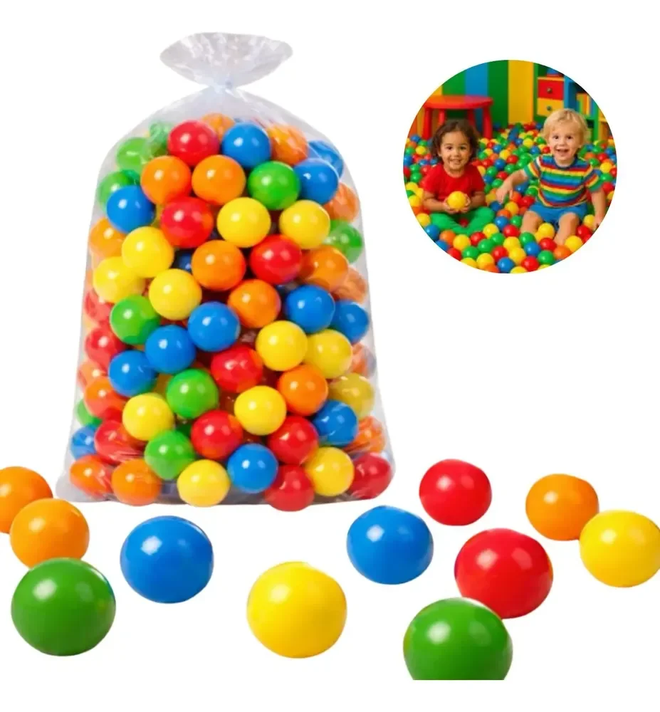 Kit 100 Bolinhas Para Piscina Coloridas 5 Cores Não Amassam  Sortidas