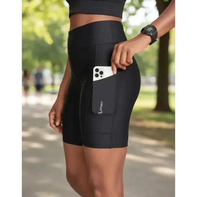 Bermuda Feminina Corrida Alta Compressão Lupo Run 5 Pockets