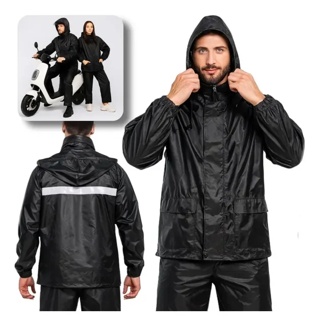Kit Capa Chuva Moto Impermeável Motoqueiro Motoboy Ciclista