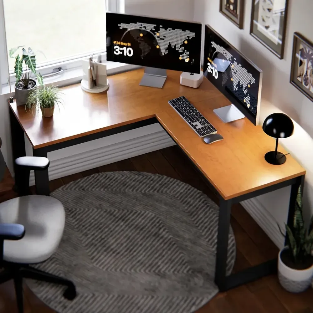 Mesa Escrivaninha Para Pc De Canto Berlim Em L Para Computador Home Office Estudo Trabalho Gamer Moderna Cinamomo Preta