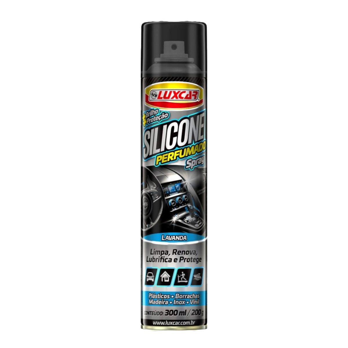Luxcar Silicone Spray Lavanda 300 ml – Protetor e Lubrificante Perfumado