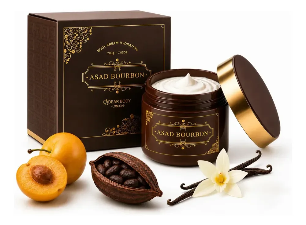 Asad Black Bourbon Creme Hidratante Corporal Masculino 200g Asad Bourbon