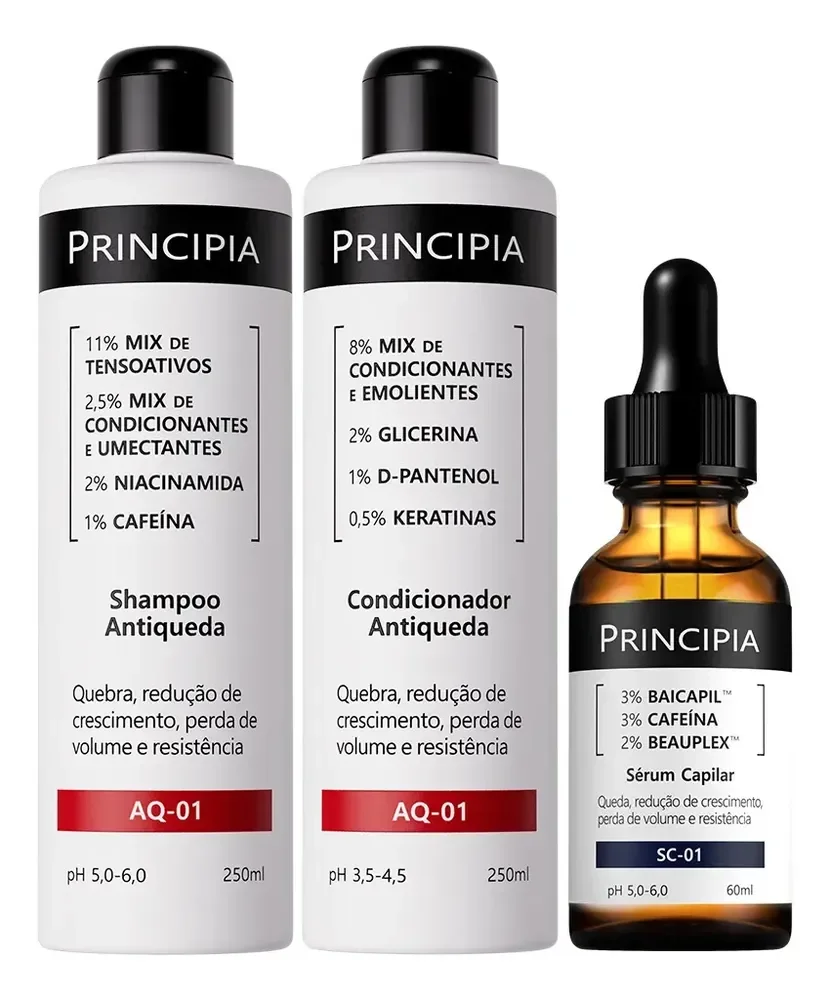 Principia Kit Antiqueda Trio Shampoo + Condicionar + Sc-01