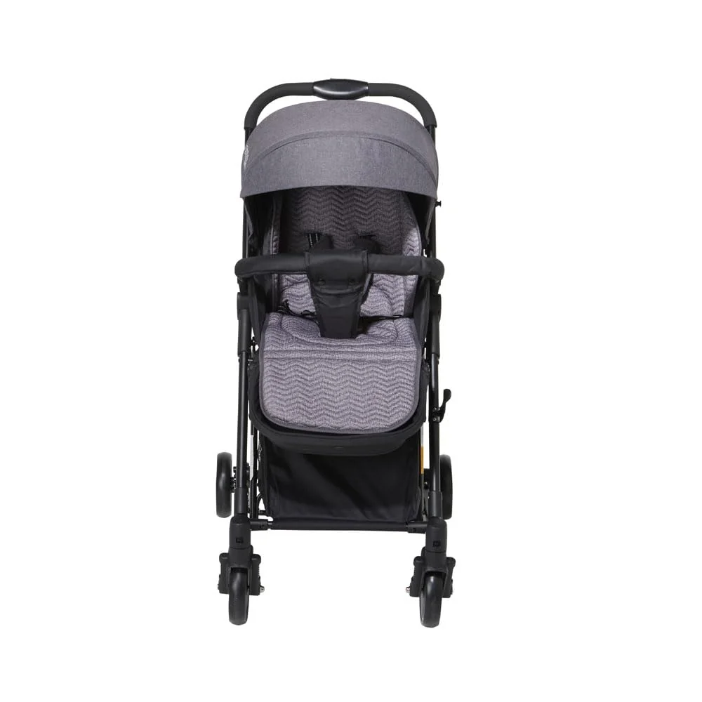 Maxi Baby Carrinho De Bebê Passeio 2 em 1 Vira Balanço Maximo, Cinto 5 Pontos, Assento Reclinável, Capota Retrátil, Cesto Porta Objetos, Rodas Dianteiras 360° (Até 15 Kgs), Preto