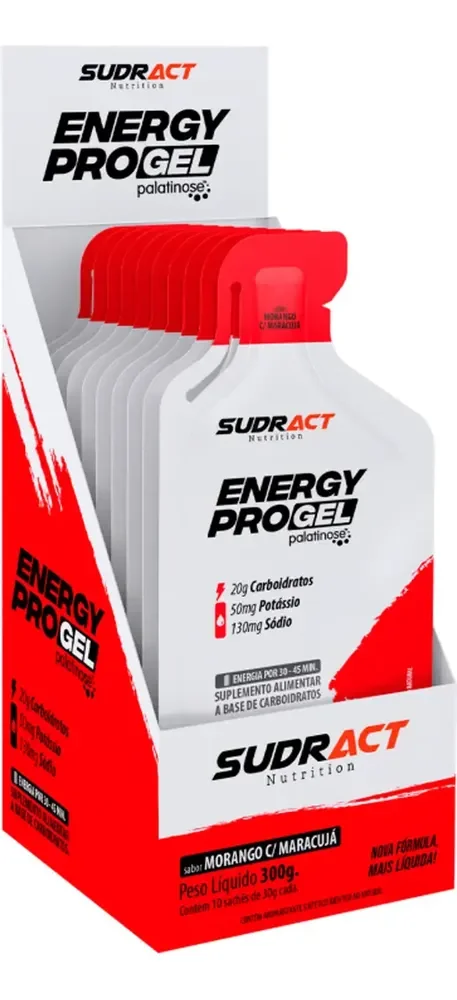 Gel Energy Pro Sudract 10u 300g Sabor Morango Maracujá