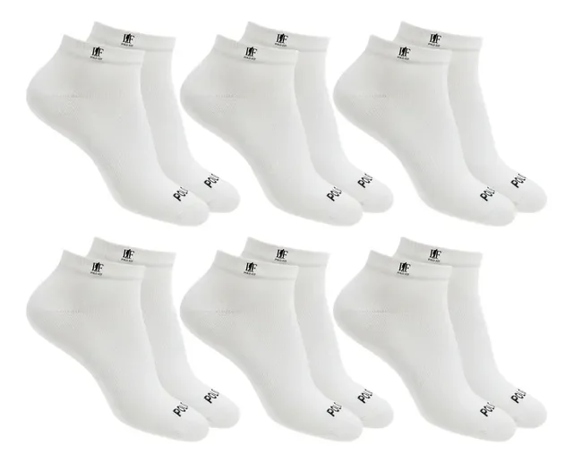 Kit 6 Pares Meias Soquete Cano Curto Baixo Algodão Polo Fit