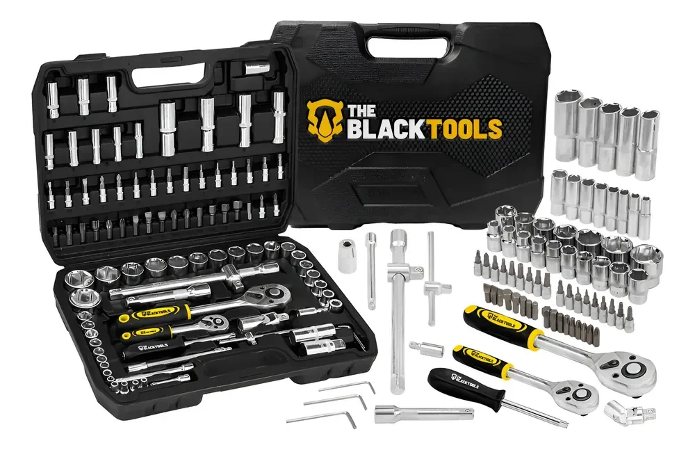 Kit Jogo De Soquetes Catraca Encaixe 1/4 E 1/2 Pol 94 Peças