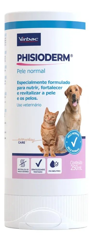 Shampoo Virbac Phisioderm Pele Normal Cães E Gatos 250ml