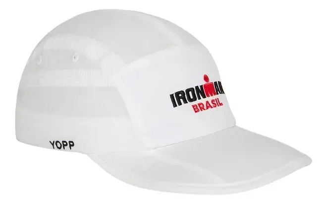 Boné Esportivo Yopp Ironman Brasil 5 Panel Respirável Branco Branco Único
