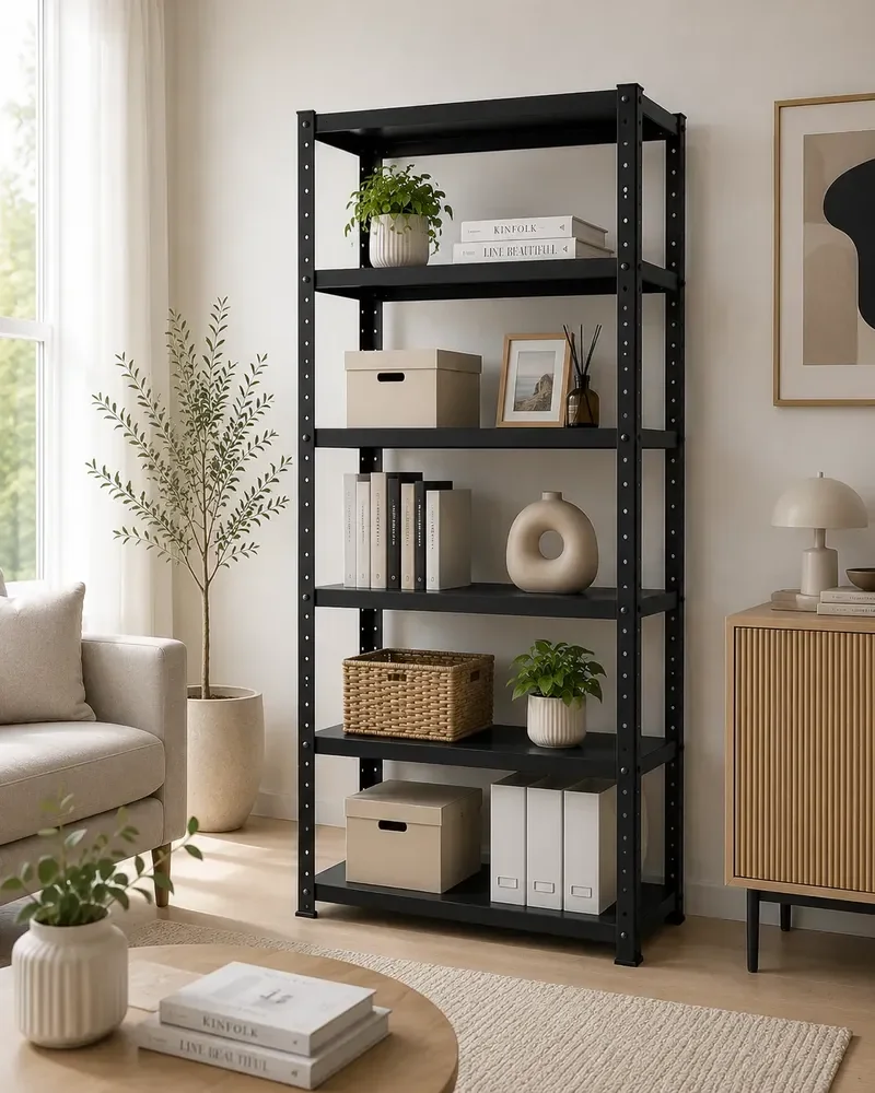 Estante Armário De Aço 6 Bandejas 60cm Na Cor Preta Preto