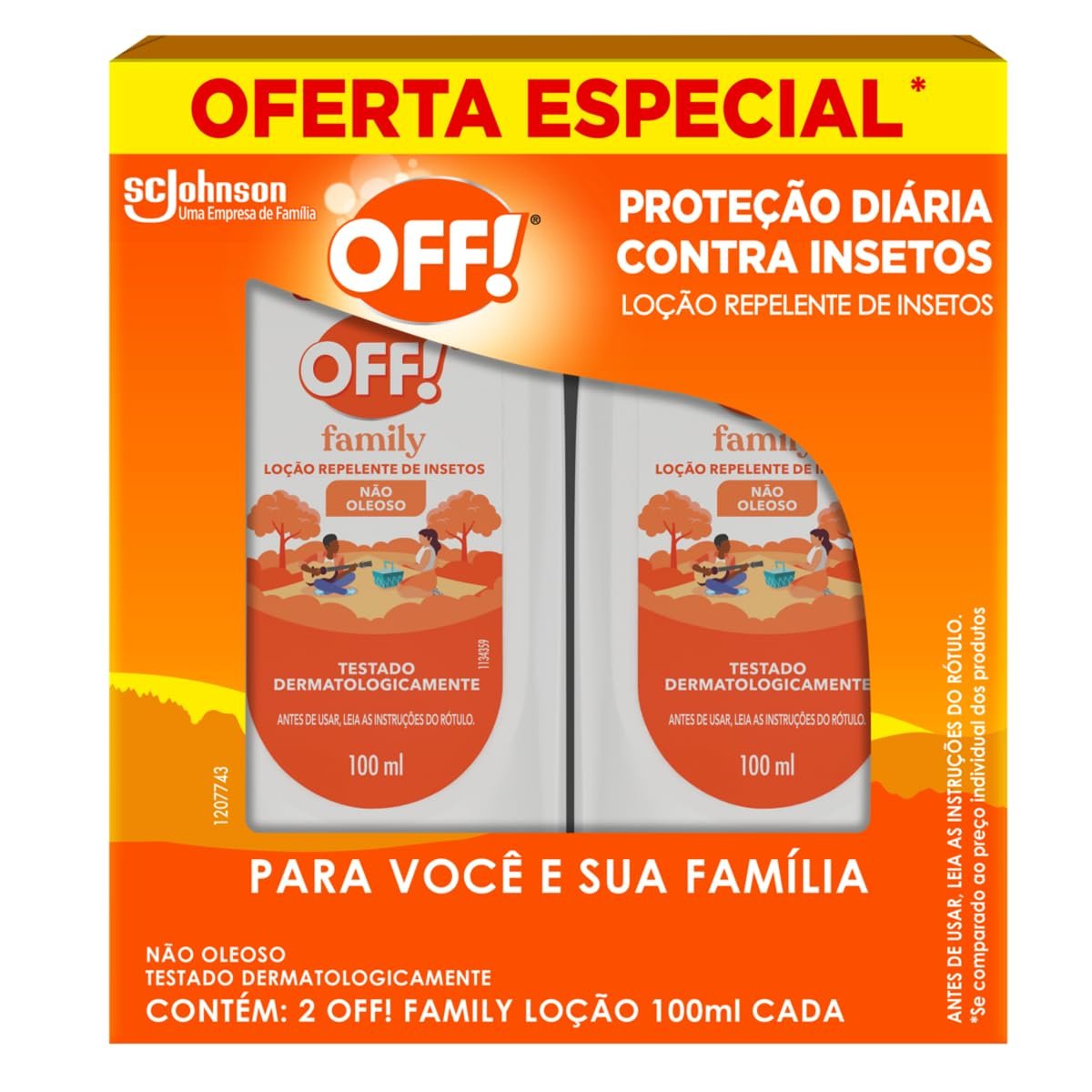 OFF! Family Loção Repelente de Insetos e Mosquitos 2 x 100ml
