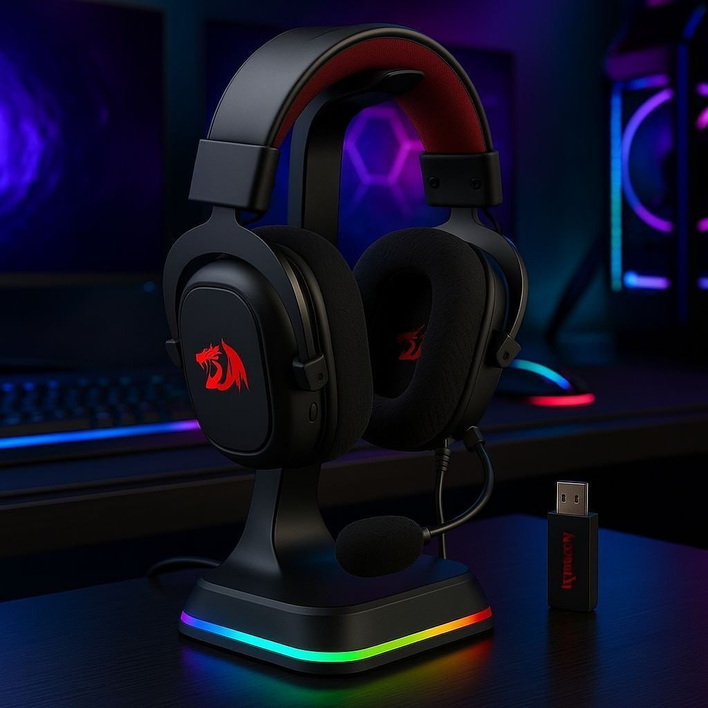 Headset Gamer Redragon Zeus Pro Preto Sem Fio 7.1 H510-PRO