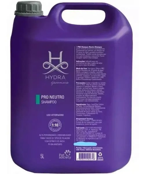 Shampoo Neutro Pet Society Hydra Groomers Super Concentrado 5L Cães e Gatos