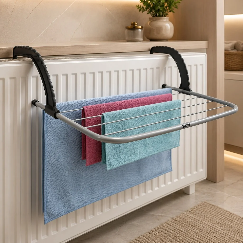 Varal Portátil Para Apartamento Secador De Roupas Prático e Retrátil Para Janela e Parede