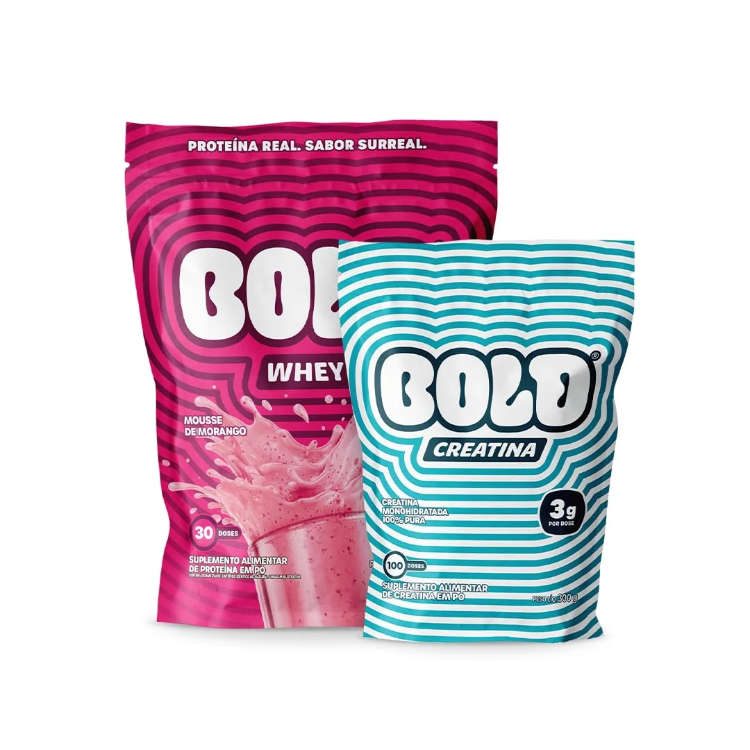 Bold Whey Mousse de Morango 900 g + Creatina 300G