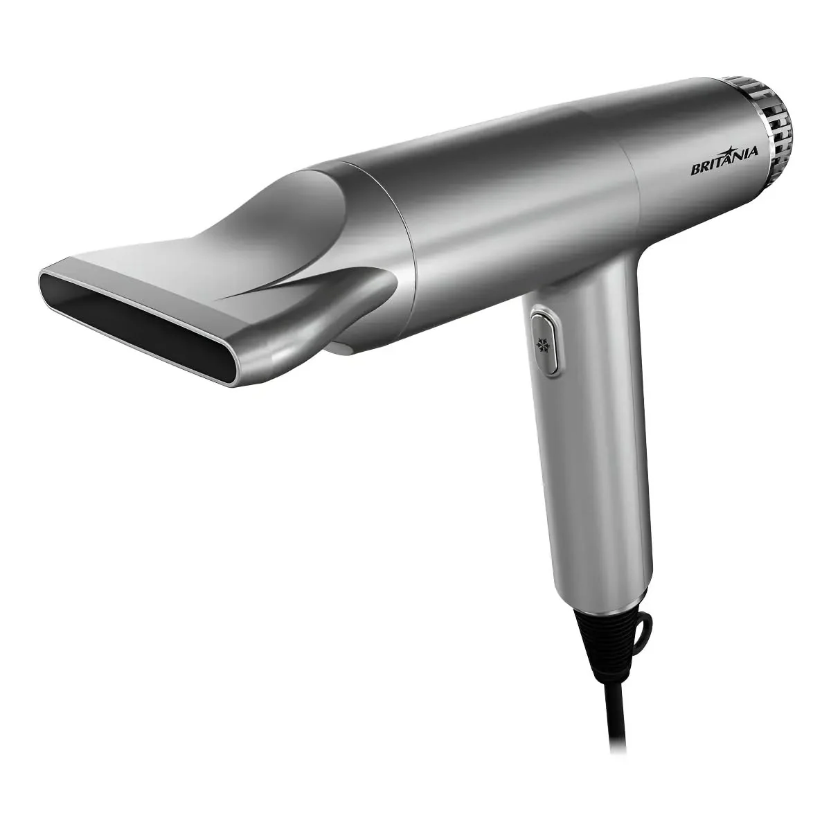 Britânia Secador de Cabelos Mais Silencioso 1600W BSC3400 220V Baixo nível de ruído Metal Cinza