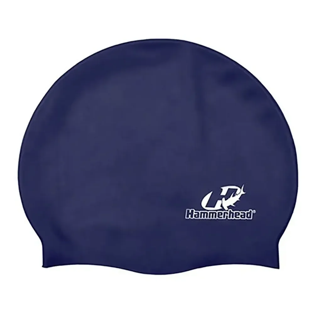 Touca De Natação Silicone Lisa Grande Xl Hammerhead Cor Azul-marinho Desenho Liso
