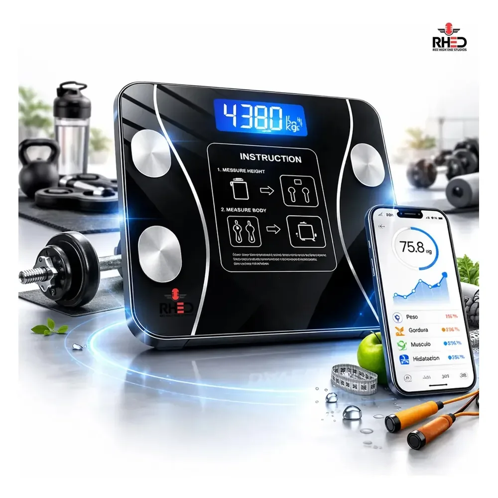 Balança Digital Bioimpedância Bluetooth Corporal Aparelho Alta Capacidade App Gratuito 