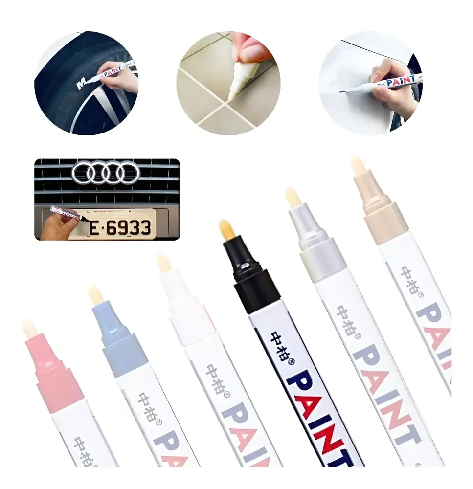 Caneta Pintura Reparadora Permanente Tira Riscos Carro Moto Preto