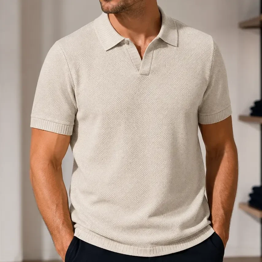 Camisa Polo Hering Masculina Trico Leve Respirável Estilo Cáqui G