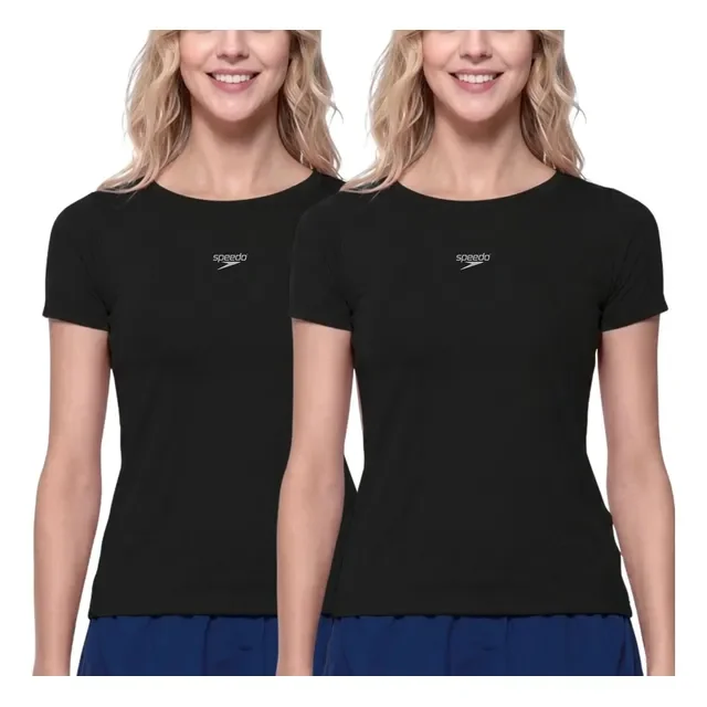 Kit 2 Camisetas Femininas Speedo Slim Fitness Academia Sport