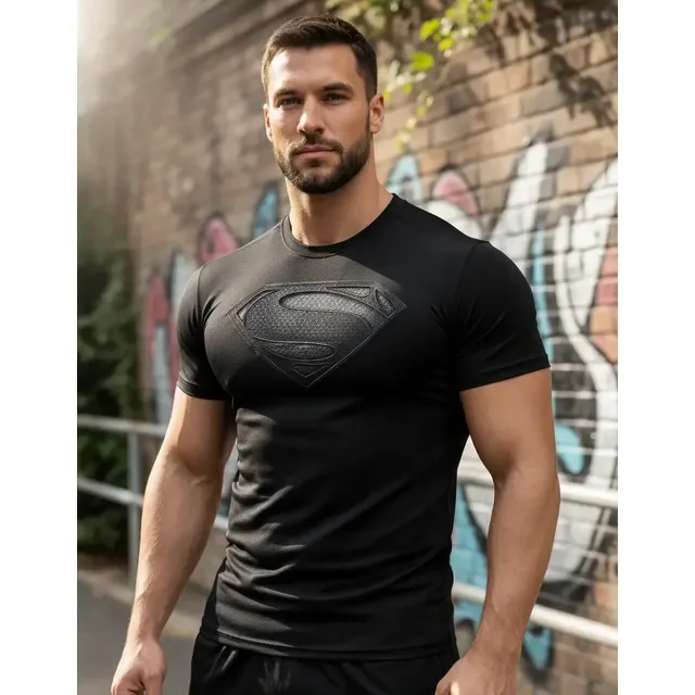 Camisa Slim Compressão Camiseta Super Man Proteção Uv50