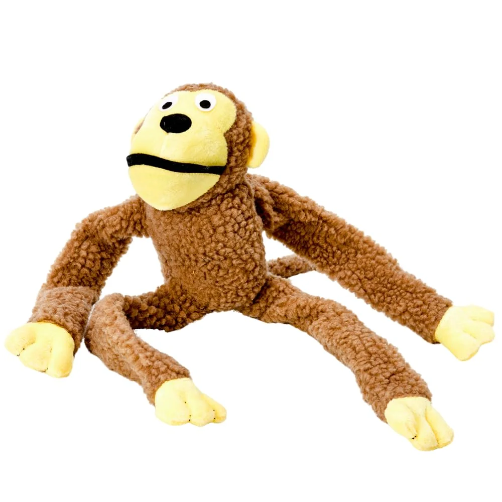 Brinquedo Macaco Chalesco para Cães – Pelúcia Interativa para Brincadeiras e Convivência Familiar