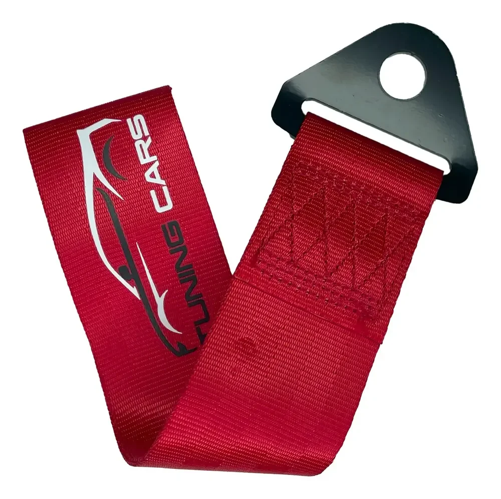 Tow Strap Hook Racing Fita Cinta De Reboque Engate Cor Vermelho