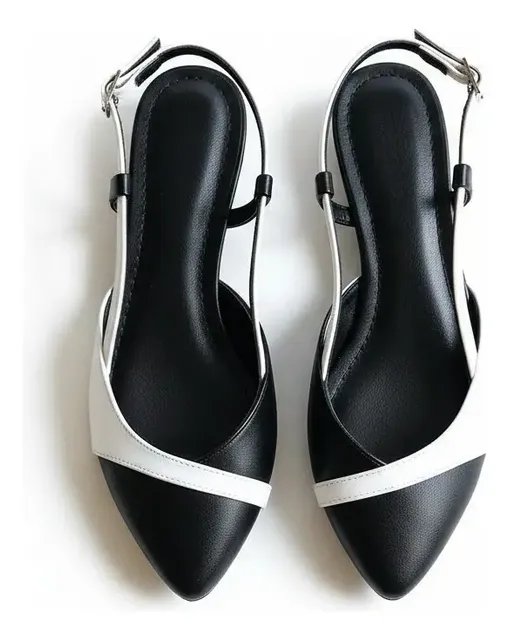 Sapatilha Mule Slingback Bico Fino Rasteira Moda Feminina