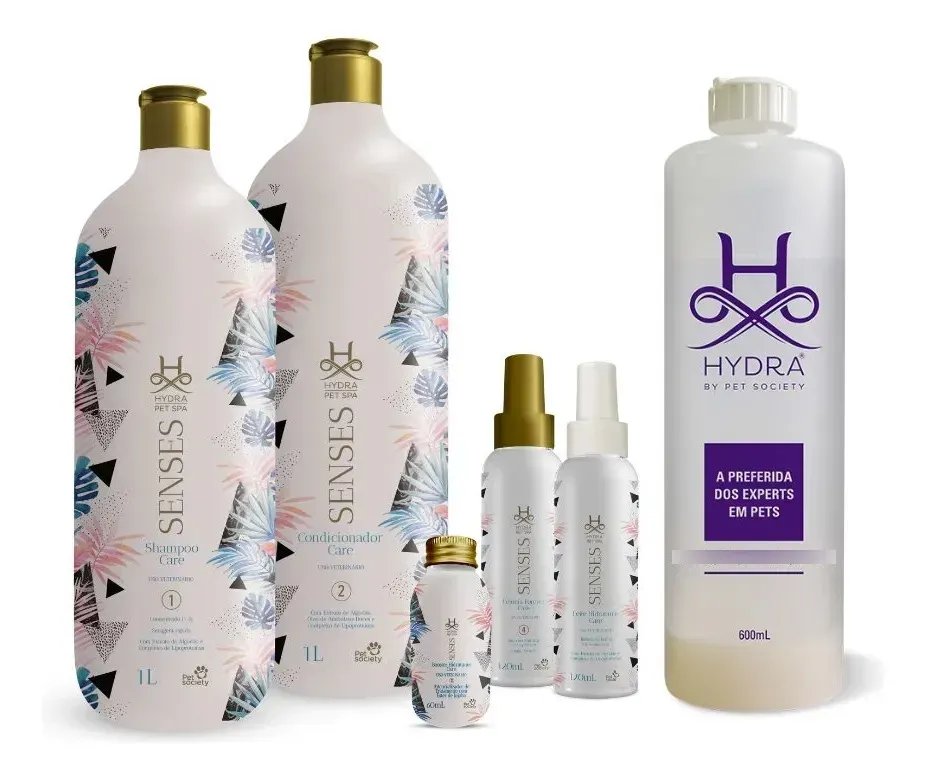 Kit Hydra Pet Spa Senses Care + Frasco Diluidor 600ml Hydra