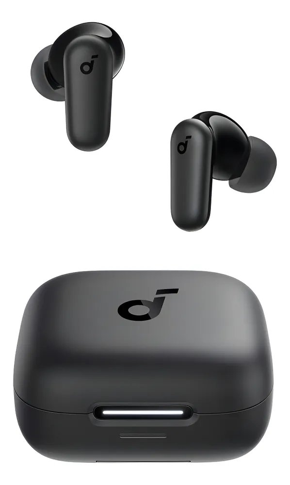 Fone de Ouvido Bluetooth 5.4 soundcore P30i da Anker, Cancelamento de Ruído Adaptativo, Graves Poderosos, 45H de Reprodução, Estojo 2-em-1 com Suporte para Celular, IP54, Fone sem fio TWS, Preto