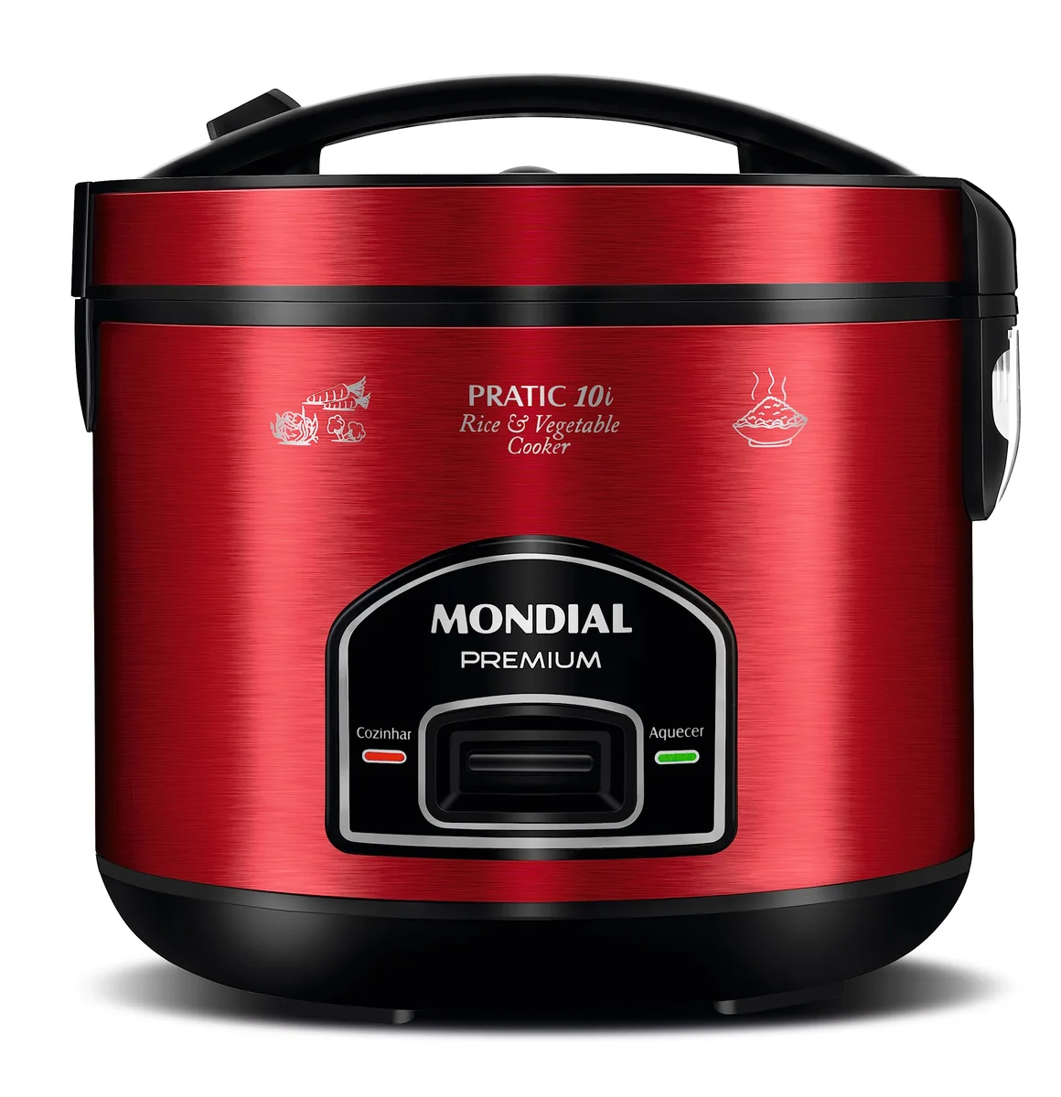 MONDIAL Panela Elétrica de Arroz, Vermelho/Inox, 700W, 220V - PE-46-10X