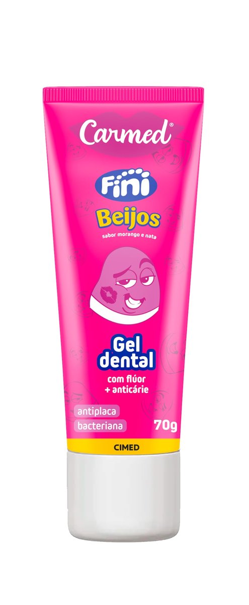 Carmed Fini Beijos Gel Dental com Flúor Sabor Morango e Nata 70g