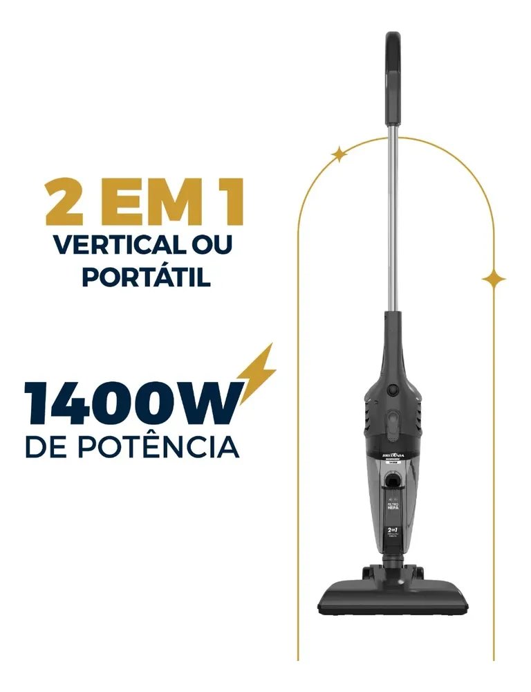 Aspirador Pó Britânia 1400w 2 Em 1 Bas1450c 1l Cinza Cinza 127v