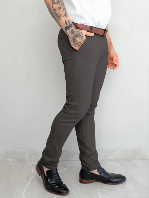 Calça Alfaiataria Masculina Sarja Social Slim Sport Fino